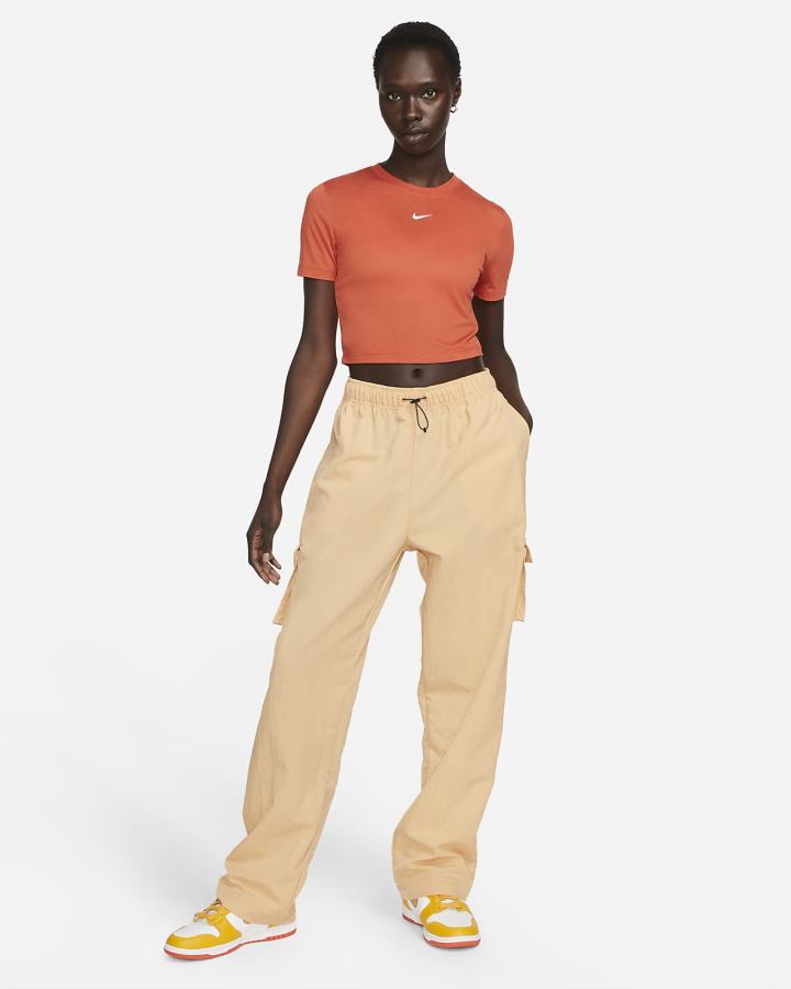 Camiseta Nike Sportswear Essential Crop Top Mujer Naranjas | HYFST-4827