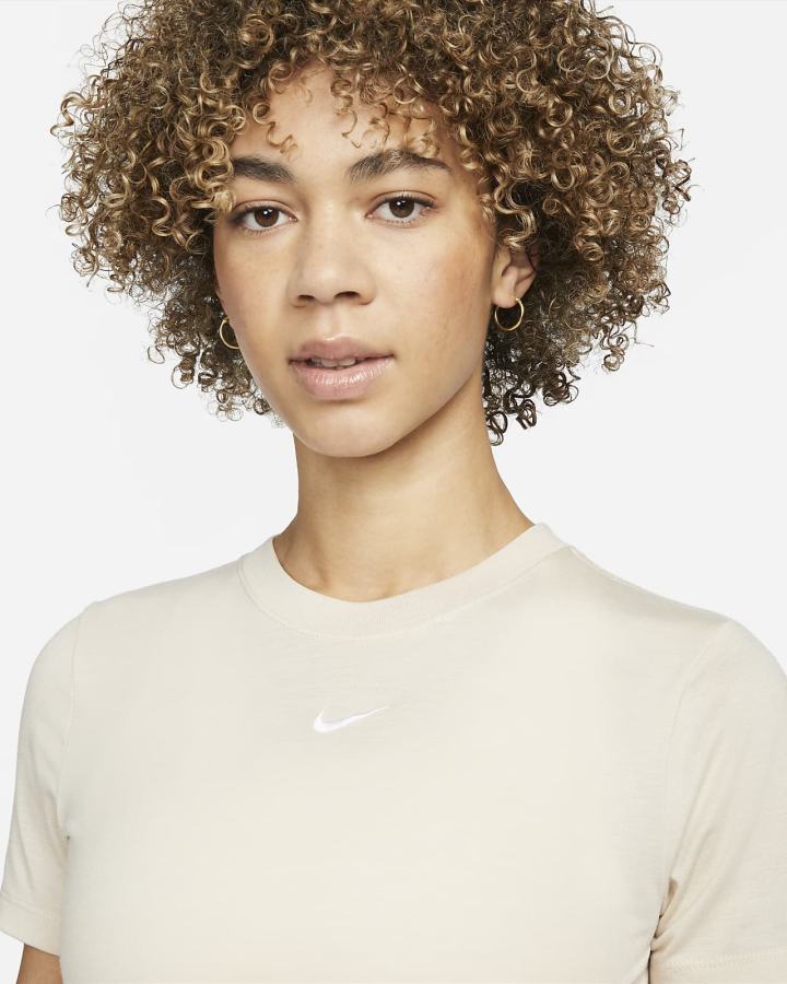 Camiseta Nike Sportswear Essential Crop Top Mujer Blancas | PBGIE-7945