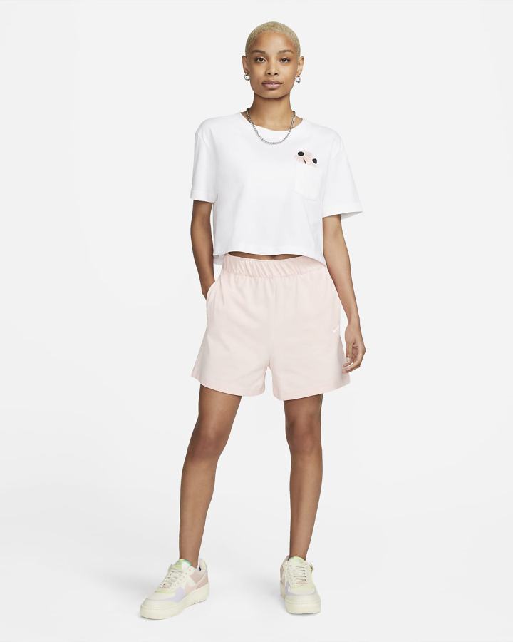 Camiseta Nike Sportswear Essential Cropped Mujer Blancas | SCLAR-9562