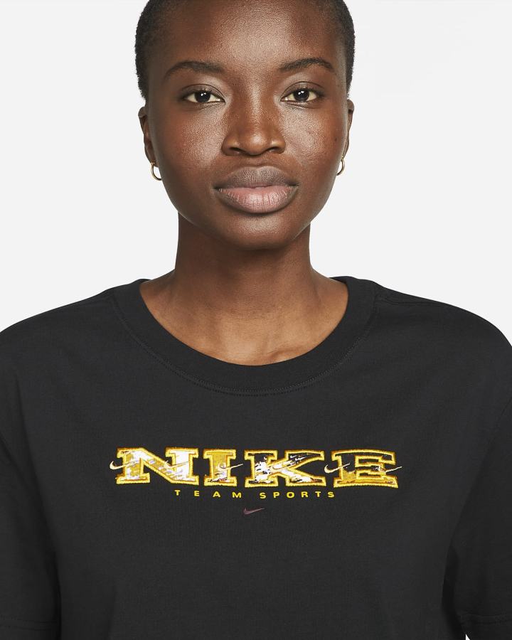 Camiseta Nike Sportswear Essential Cropped Mujer Negras | TJVUN-2589