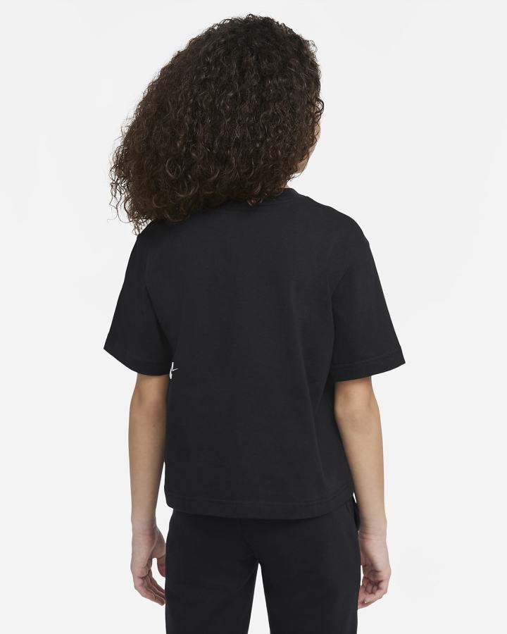 Camiseta Nike Sportswear Essential Kids Boxy Dance Niña Negras | QVFZO-1385