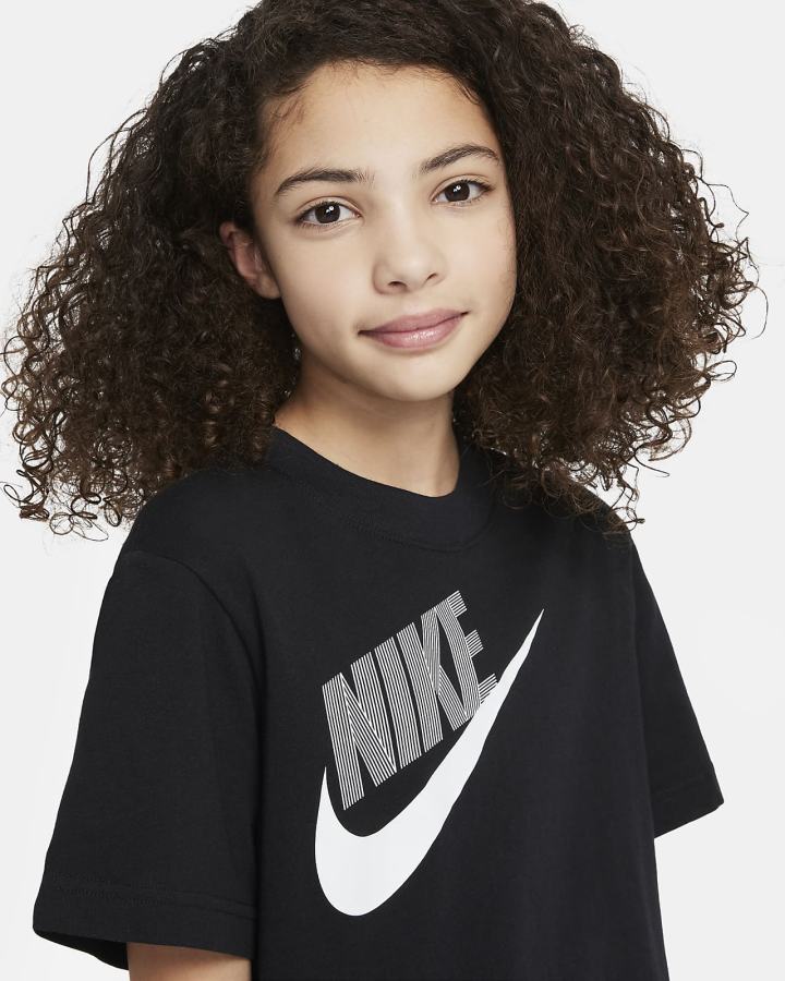 Camiseta Nike Sportswear Essential Kids Boxy Dance Niña Negras | QVFZO-1385