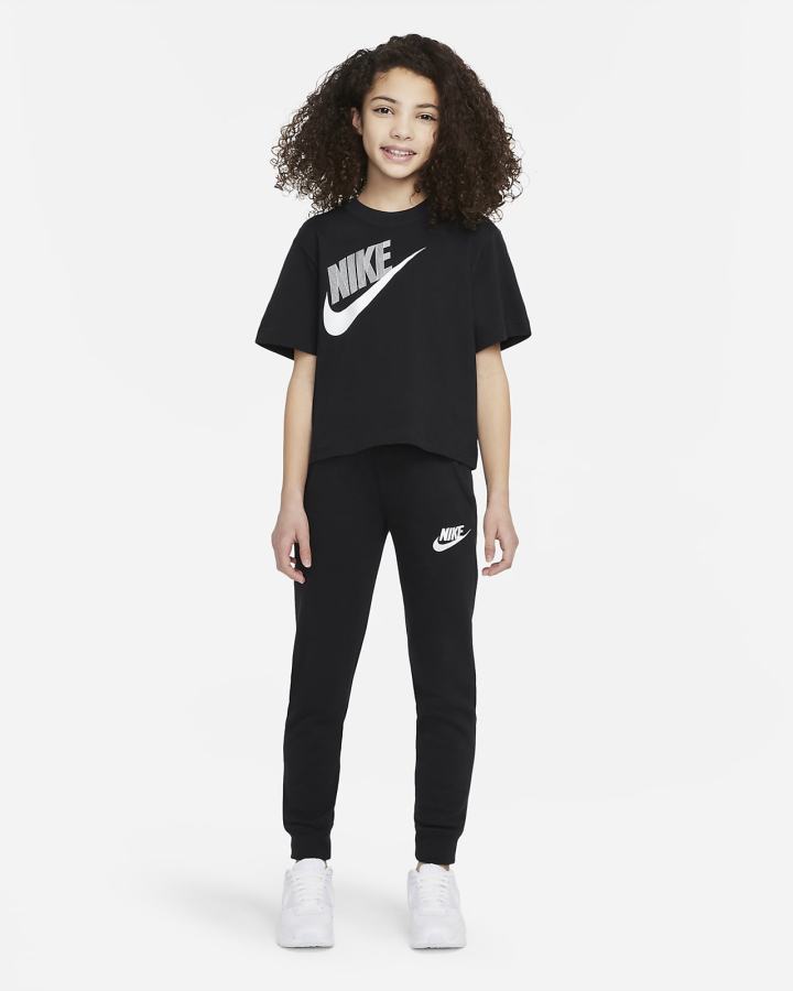 Camiseta Nike Sportswear Essential Kids Boxy Dance Niña Negras | QVFZO-1385