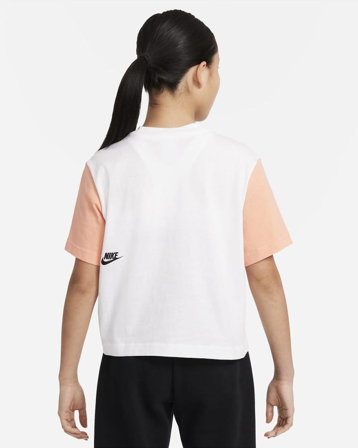 Camiseta Nike Sportswear Essential Kids Boxy Dance Niña Blancas | XBGHU-4876