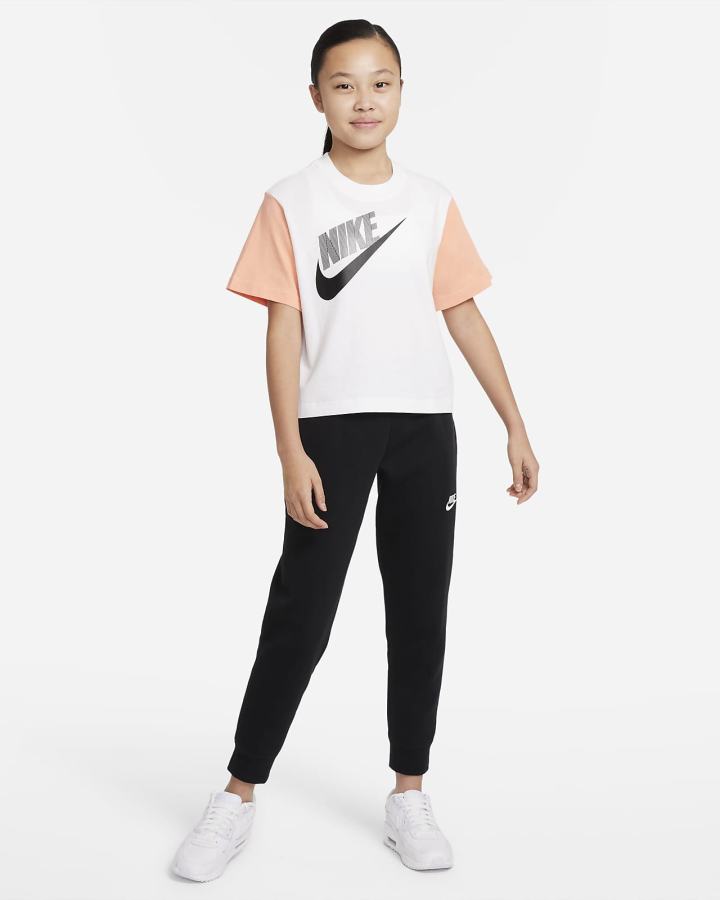 Camiseta Nike Sportswear Essential Kids Boxy Dance Niña Blancas | XBGHU-4876