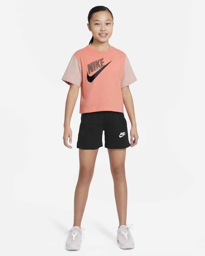 Camiseta Nike Sportswear Essential Kids Boxy Dance Niña Rojas | YOFGJ-6094
