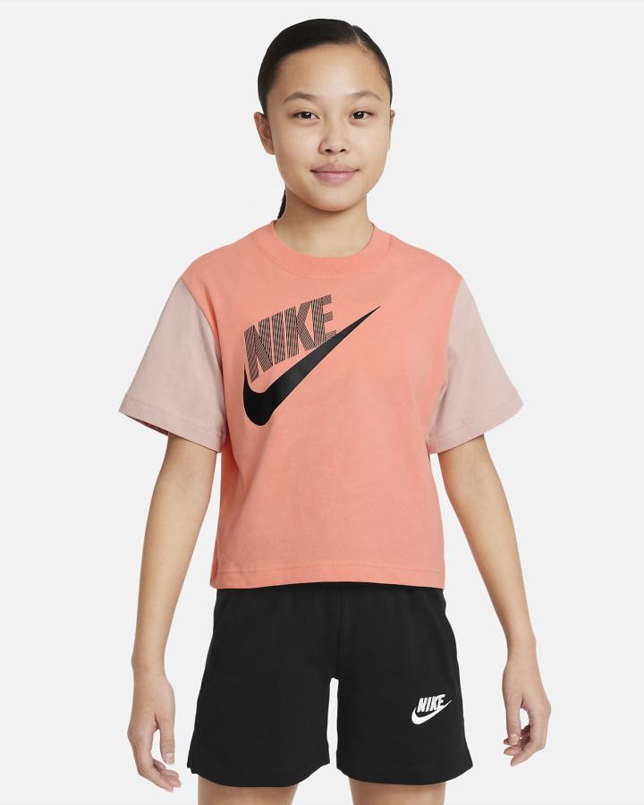 Camiseta Nike Sportswear Essential Kids Boxy Dance Niña Rojas | YOFGJ-6094