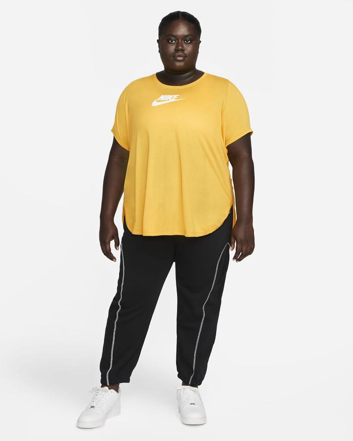 Camiseta Nike Sportswear Essential Tunic (Plus Size) Mujer Amarillo | HWUPY-4805