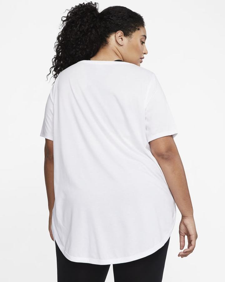 Camiseta Nike Sportswear Essential Tunic (Plus Size) Mujer Blancas Negras | JBGZS-3185