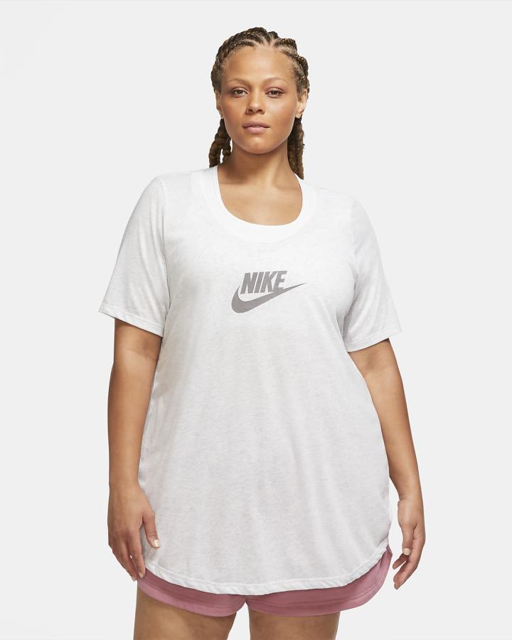 Camiseta Nike Sportswear Essential Tunic (Plus Size) Mujer Negras | MSQAD-5816