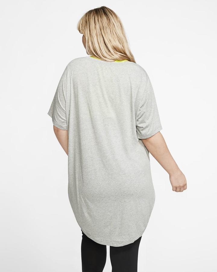 Camiseta Nike Sportswear Essential Tunic (Plus Size) Mujer Gris Oscuro Negras | TCYER-7869