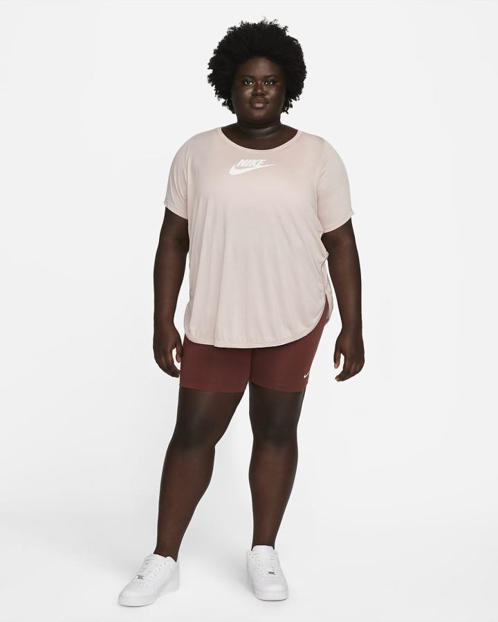 Camiseta Nike Sportswear Essential Tunic (Plus Size) Mujer Rosas | XMJPH-7452