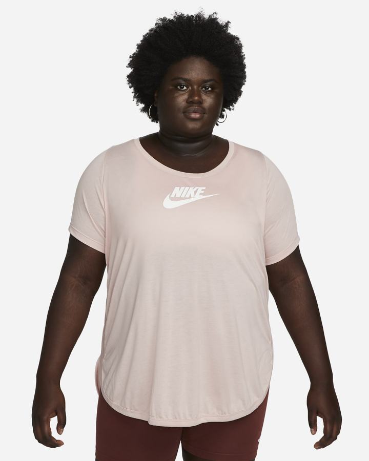 Camiseta Nike Sportswear Essential Tunic (Plus Size) Mujer Rosas | XMJPH-7452