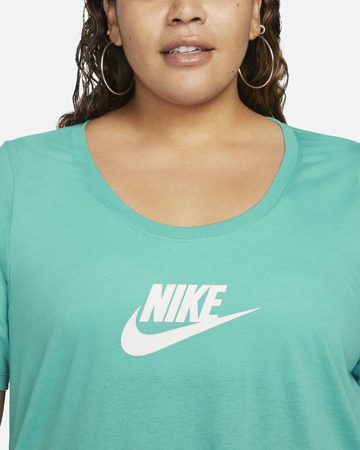 Camiseta Nike Sportswear Essential Tunic (Plus Size) Mujer Turquesa | ZFQVW-0314