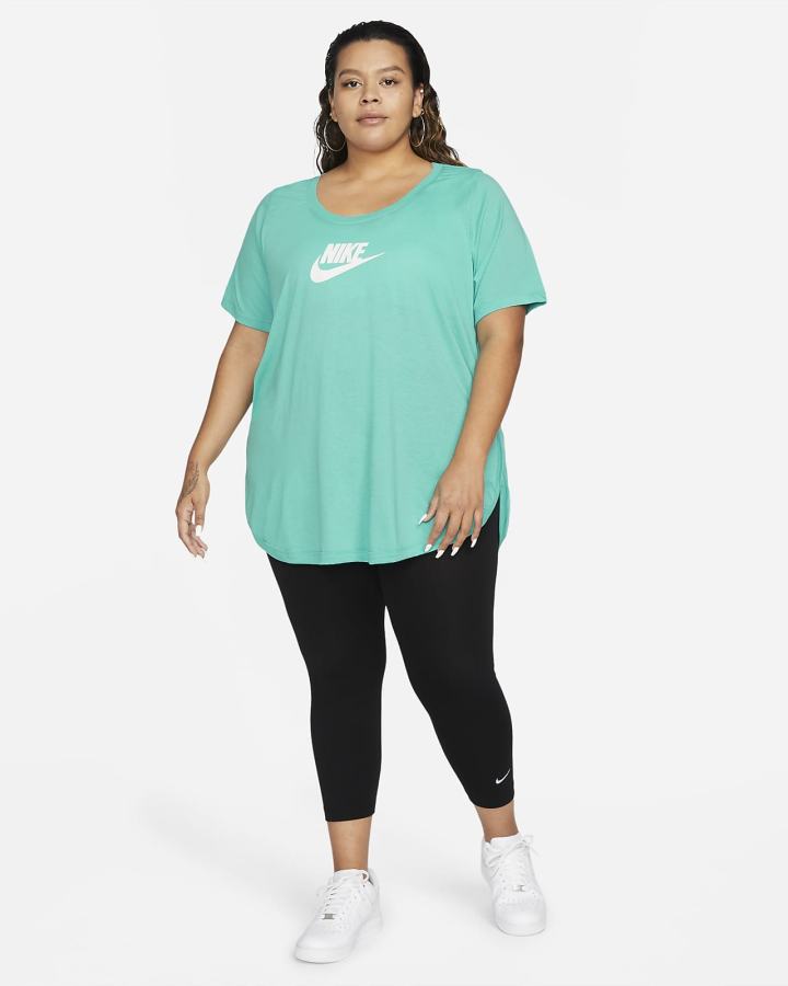Camiseta Nike Sportswear Essential Tunic (Plus Size) Mujer Turquesa | ZFQVW-0314