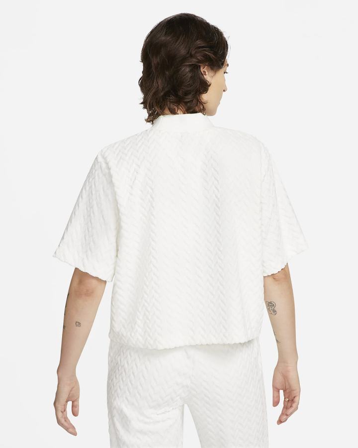 Camiseta Nike Sportswear Everyday Modern Allover Jacquard Boxy Top Mujer Blancas | ICJYS-6532