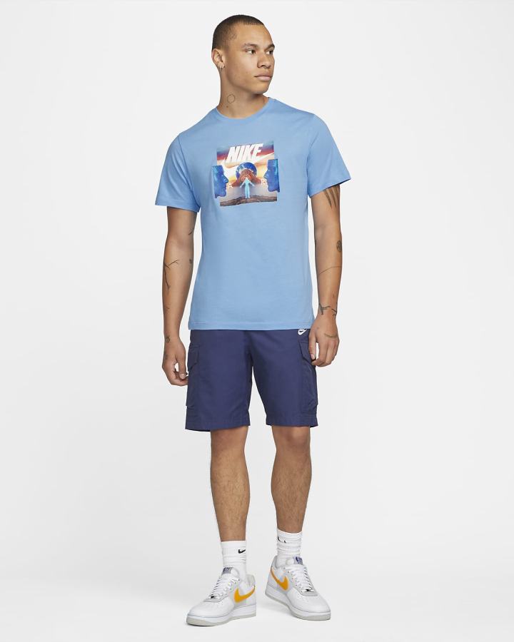 Camiseta Nike Sportswear Hombre Azules | KSTQA-4689