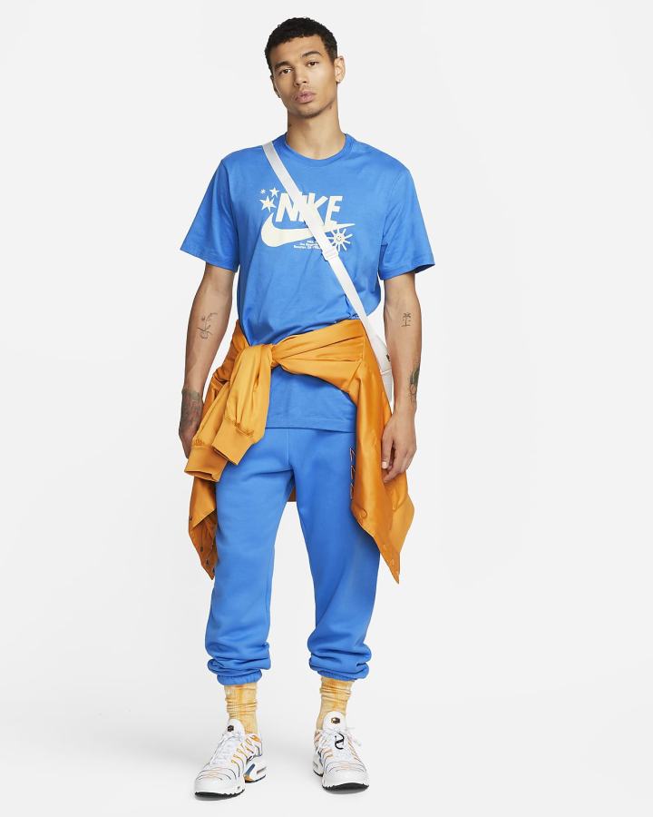 Camiseta Nike Sportswear Hombre Azules Claro | VEQZD-0127