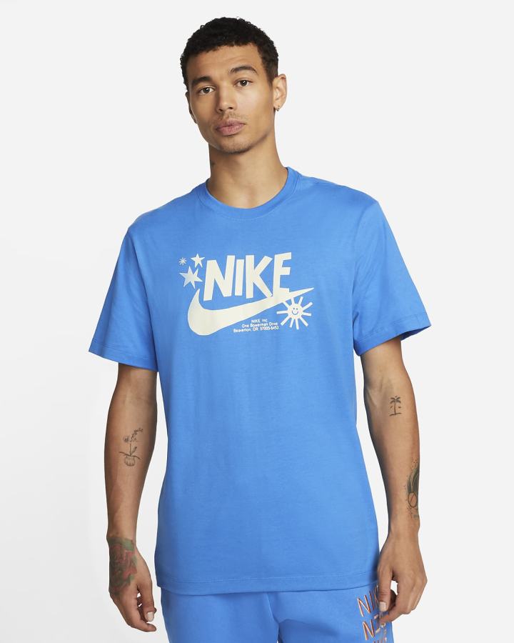 Camiseta Nike Sportswear Hombre Azules Claro | VEQZD-0127
