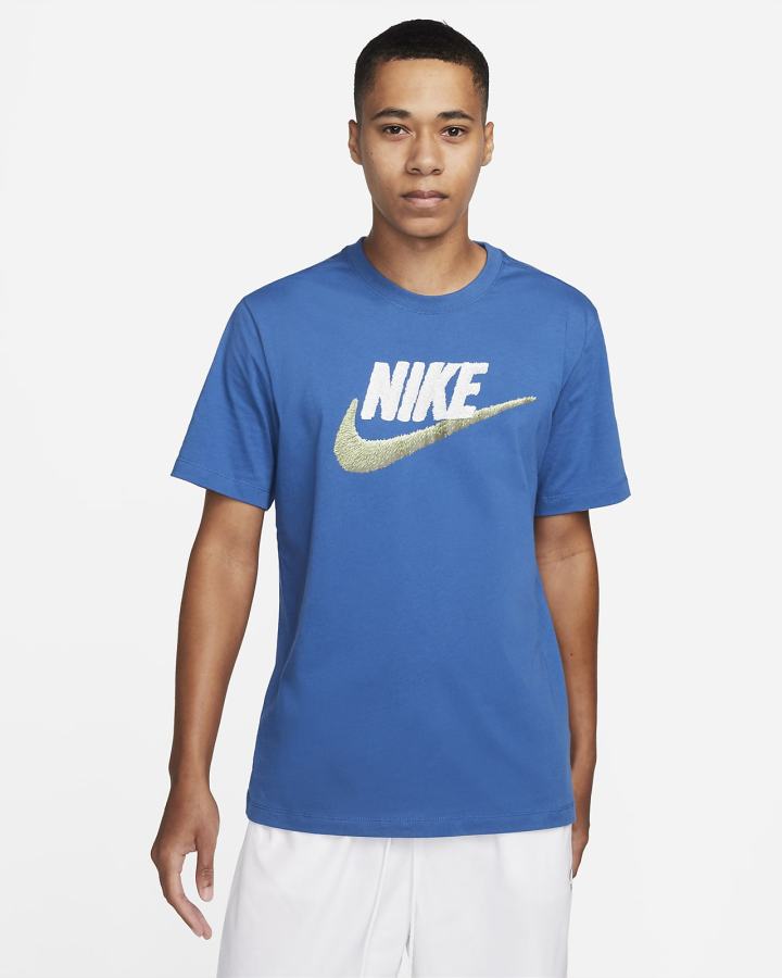 Camiseta Nike Sportswear Hombre Azules Oscuro | RJZXL-4083