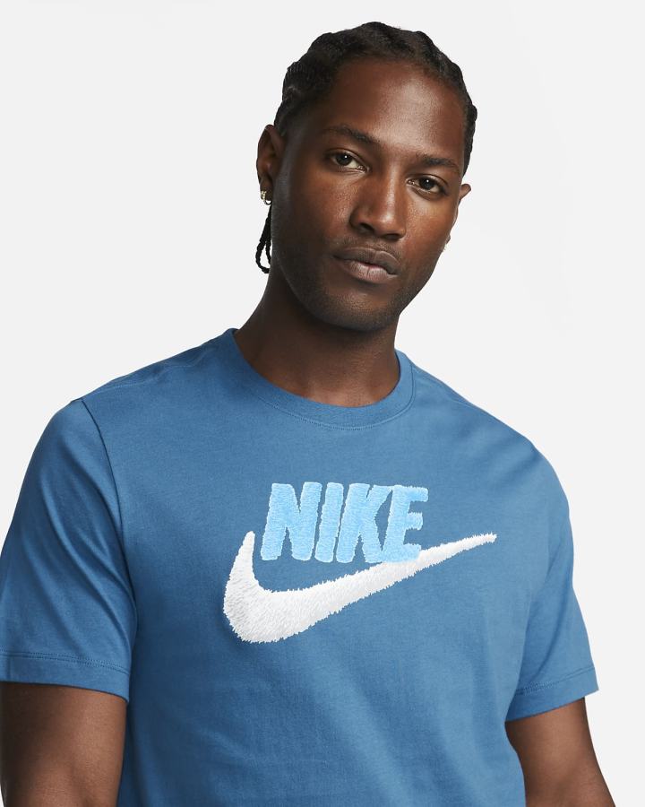 Camiseta Nike Sportswear Hombre Azules Oscuro Blancas | XTJMC-4678