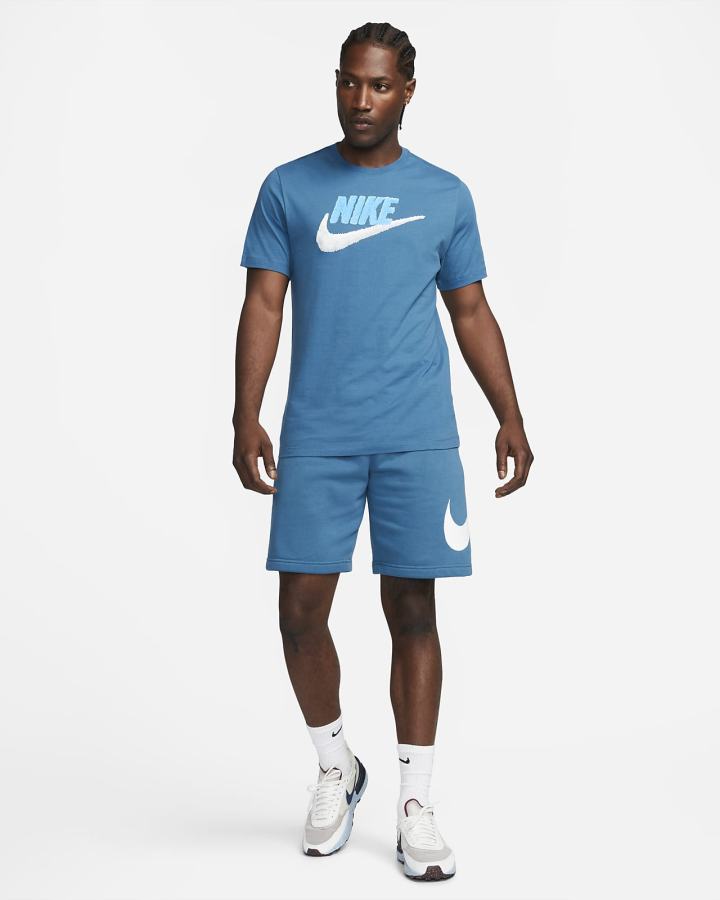 Camiseta Nike Sportswear Hombre Azules Oscuro Blancas | XTJMC-4678
