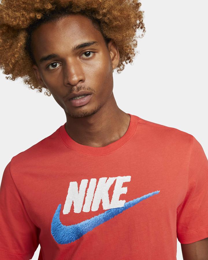 Camiseta Nike Sportswear Hombre Rojas Claro Blancas Azules Claro | SIKWJ-8392