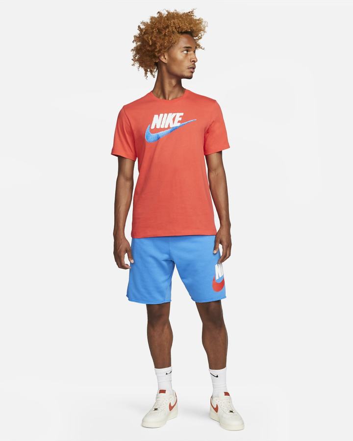 Camiseta Nike Sportswear Hombre Rojas Claro Blancas Azules Claro | SIKWJ-8392