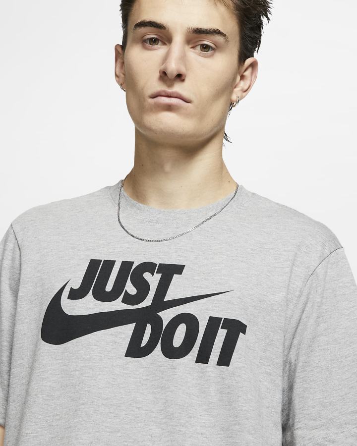 Camiseta Nike Sportswear JDI Hombre Gris Oscuro Negras | SEUDT-8729