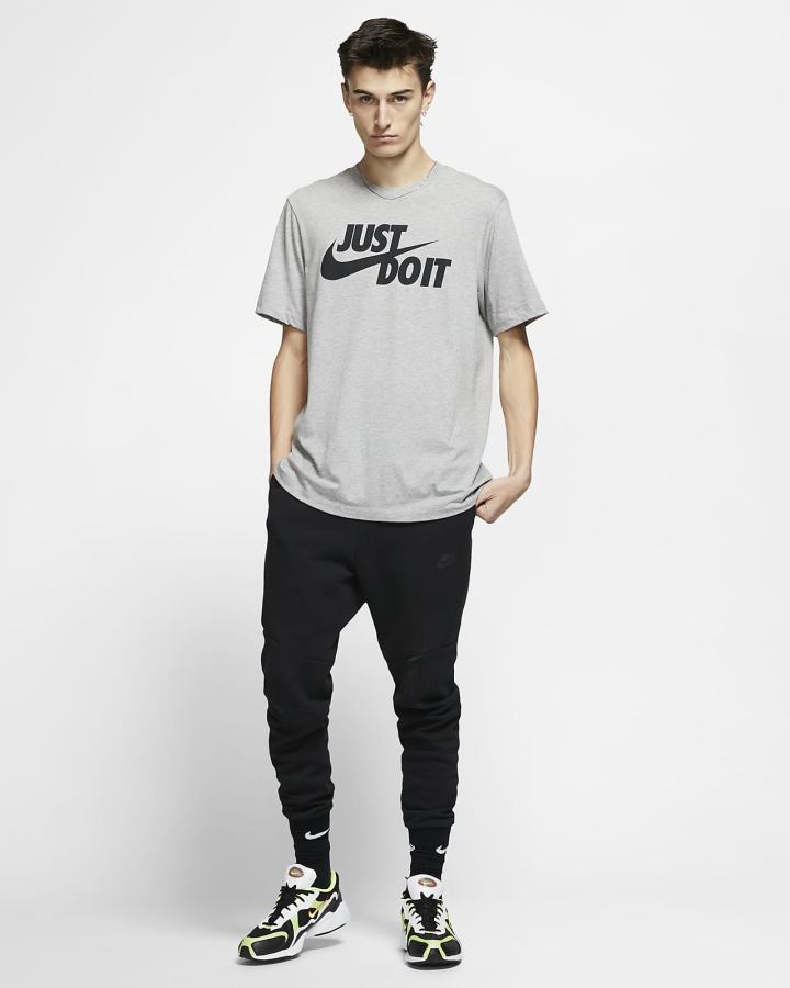 Camiseta Nike Sportswear JDI Hombre Gris Oscuro Negras | SEUDT-8729