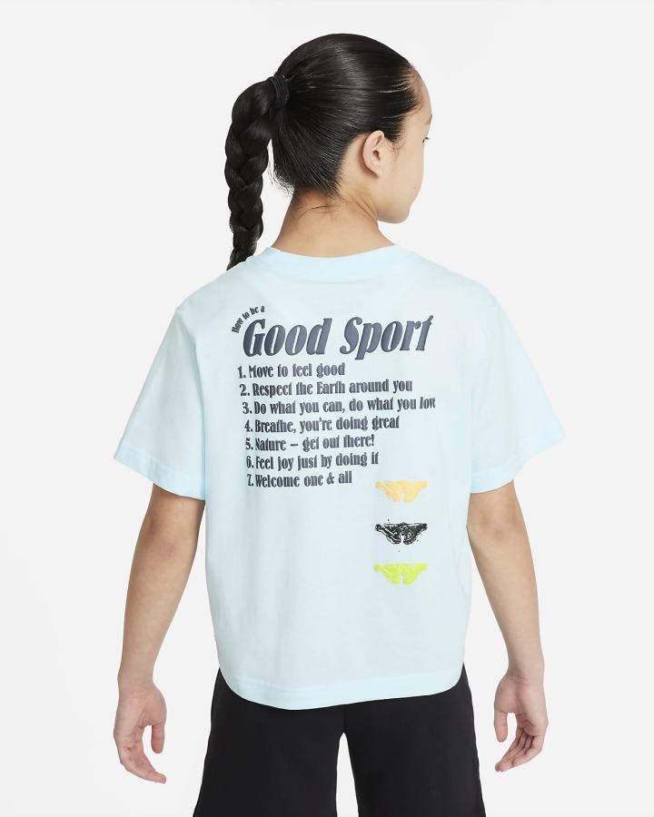 Camiseta Nike Sportswear Kids Boxy Niña Azules | CDMJF-1403