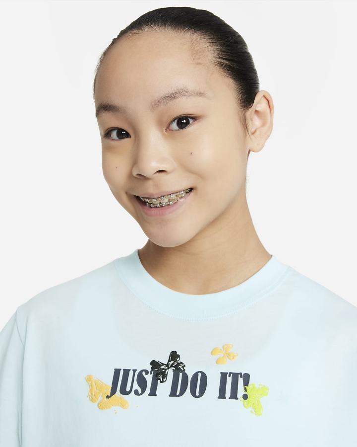 Camiseta Nike Sportswear Kids Boxy Niña Azules | CDMJF-1403