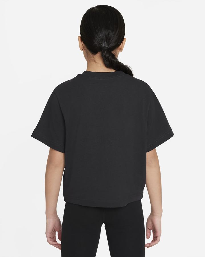 Camiseta Nike Sportswear Kids Boxy Niña Negras | LSKDM-3815