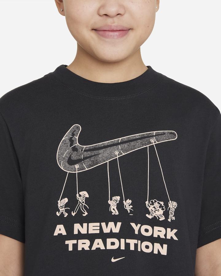 Camiseta Nike Sportswear Kids Boxy Niña Negras | LSKDM-3815