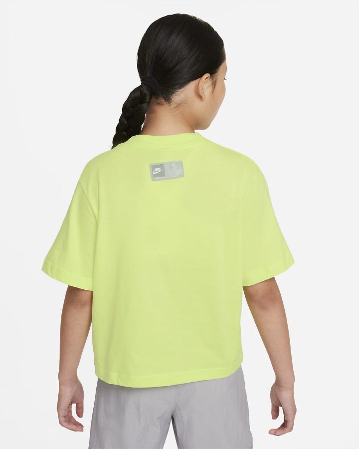 Camiseta Nike Sportswear Kids Boxy Niña Limón Claro | TDLWQ-3825