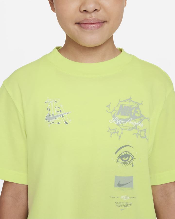 Camiseta Nike Sportswear Kids Boxy Niña Limón Claro | TDLWQ-3825