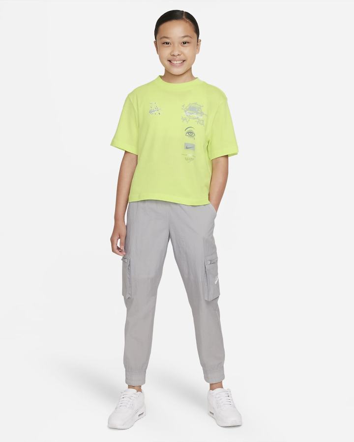 Camiseta Nike Sportswear Kids Boxy Niña Limón Claro | TDLWQ-3825