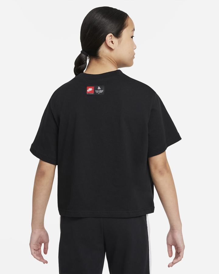 Camiseta Nike Sportswear Kids Boxy Niña Negras | XHSZJ-5417