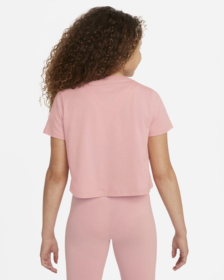 Camiseta Nike Sportswear Kids Crop Niña Rosas | ANZKP-8507