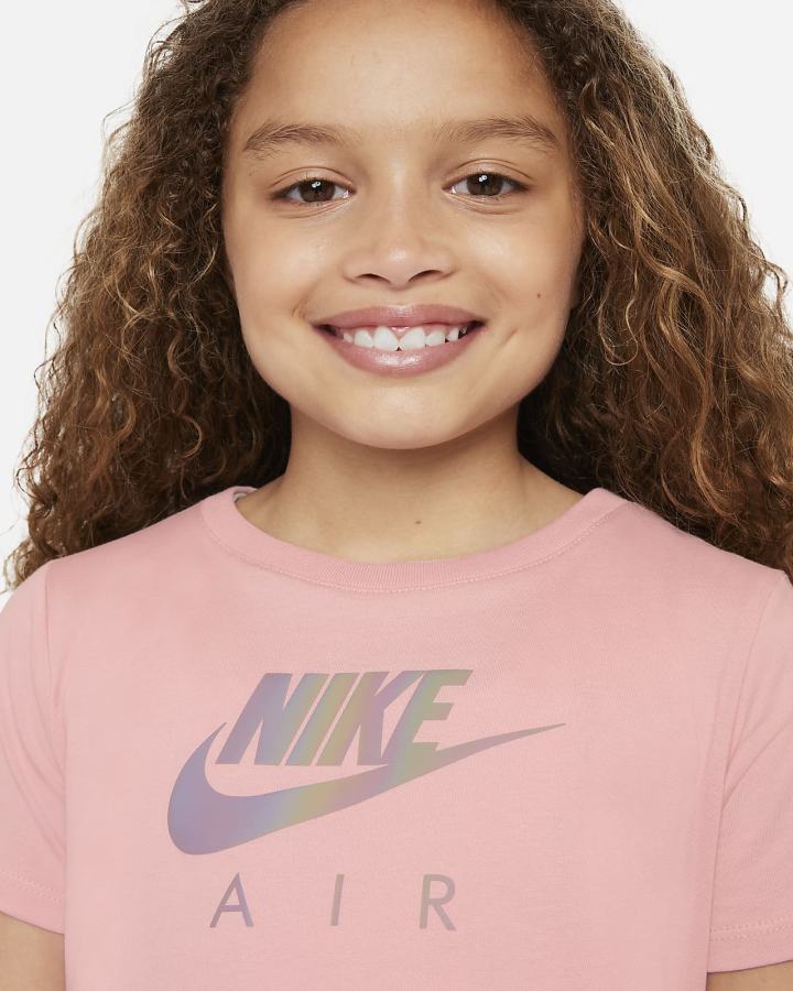 Camiseta Nike Sportswear Kids Crop Niña Rosas | ANZKP-8507