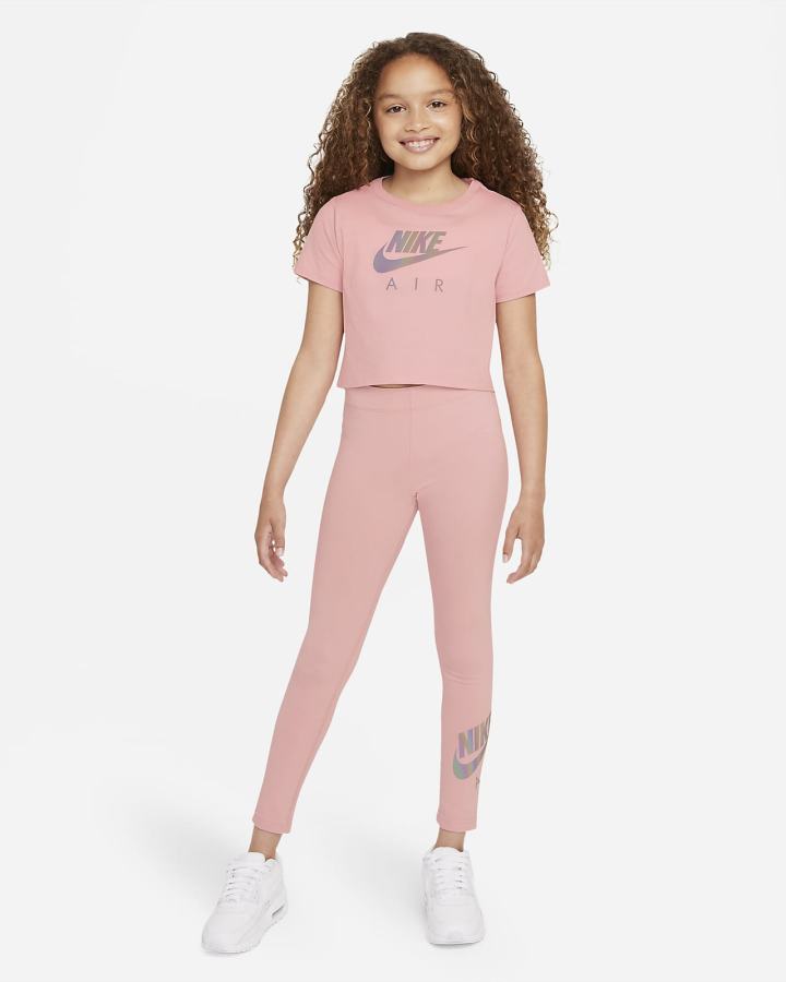 Camiseta Nike Sportswear Kids Crop Niña Rosas | ANZKP-8507