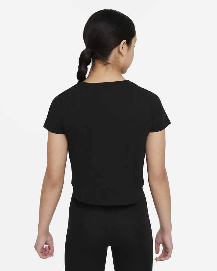 Camiseta Nike Sportswear Kids Crop Niña Negras | JCNGW-5340