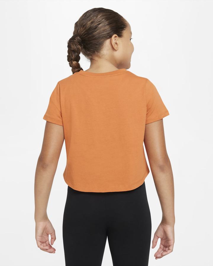 Camiseta Nike Sportswear Kids Crop Niña Marrones | UMBGO-2379