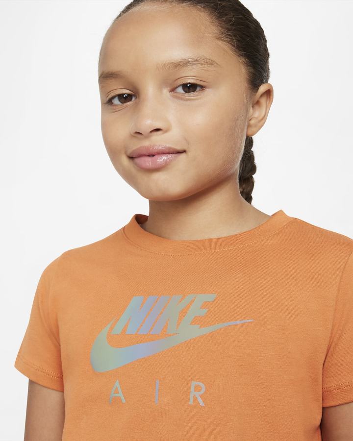 Camiseta Nike Sportswear Kids Crop Niña Marrones | UMBGO-2379