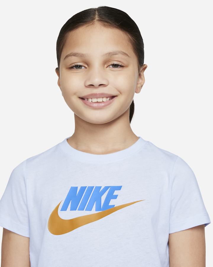 Camiseta Nike Sportswear Kids Cropped Niña Gris | EKSWV-7086