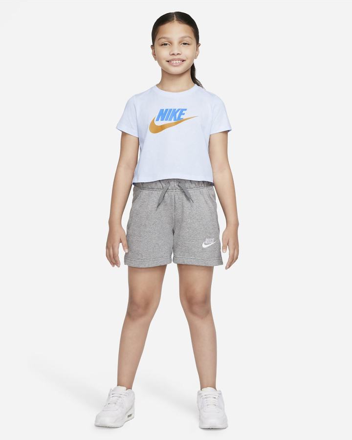 Camiseta Nike Sportswear Kids Cropped Niña Gris | EKSWV-7086