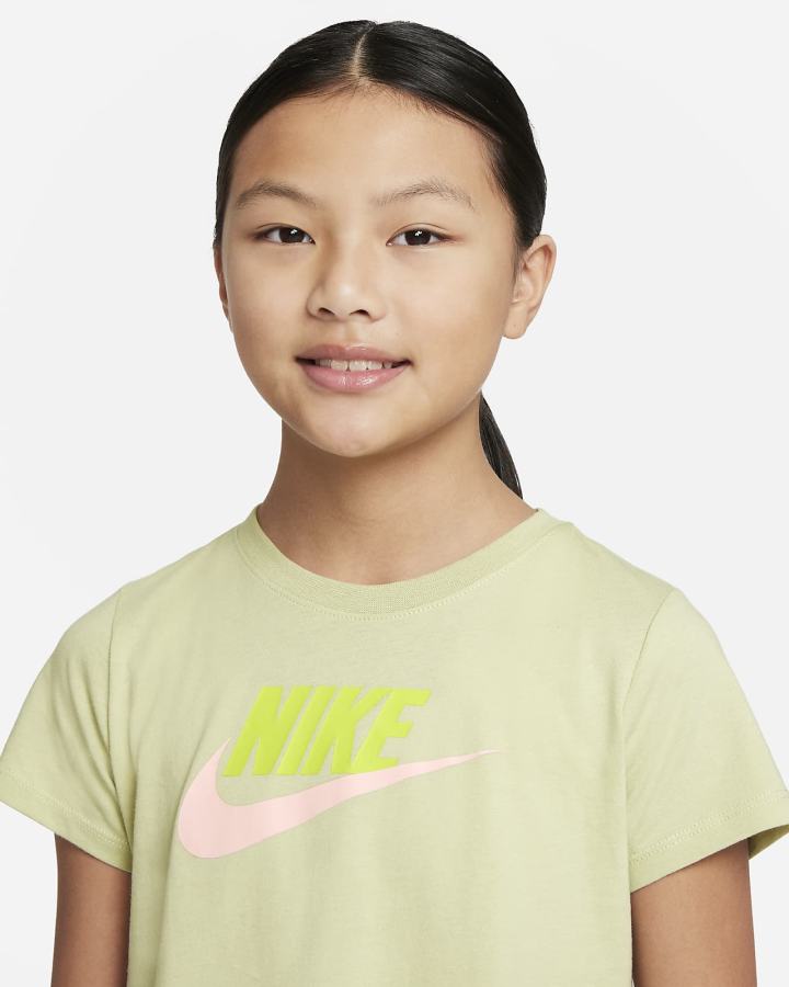 Camiseta Nike Sportswear Kids Cropped Niña Verde Oliva | IMAOD-6184