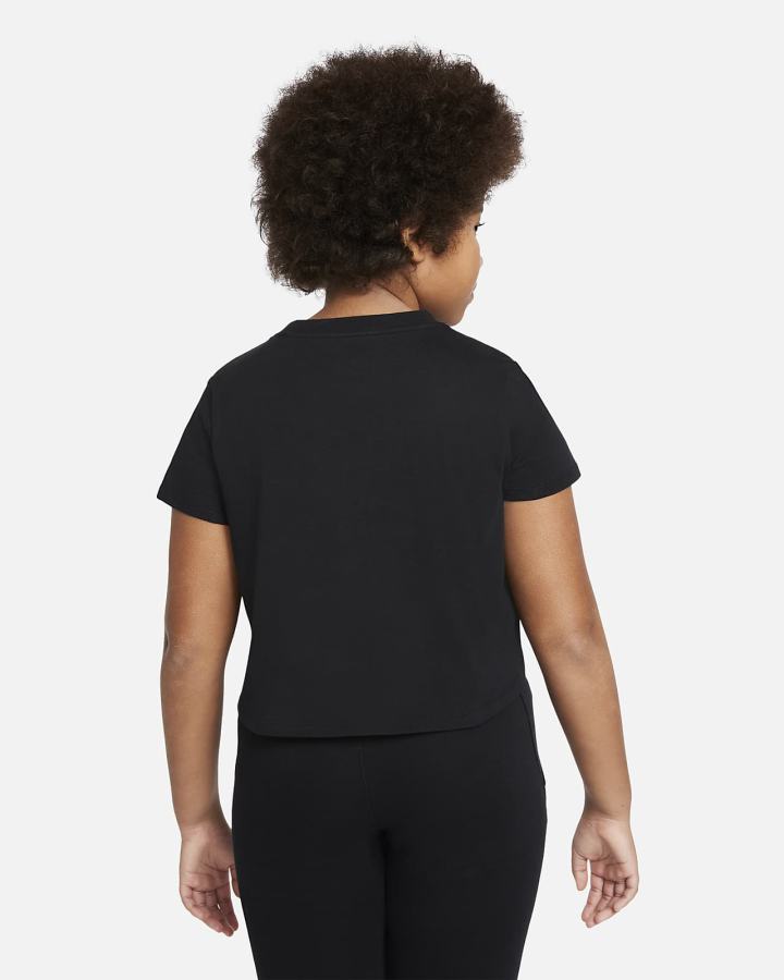 Camiseta Nike Sportswear Kids Cropped Niña Negras | JNYKI-6419