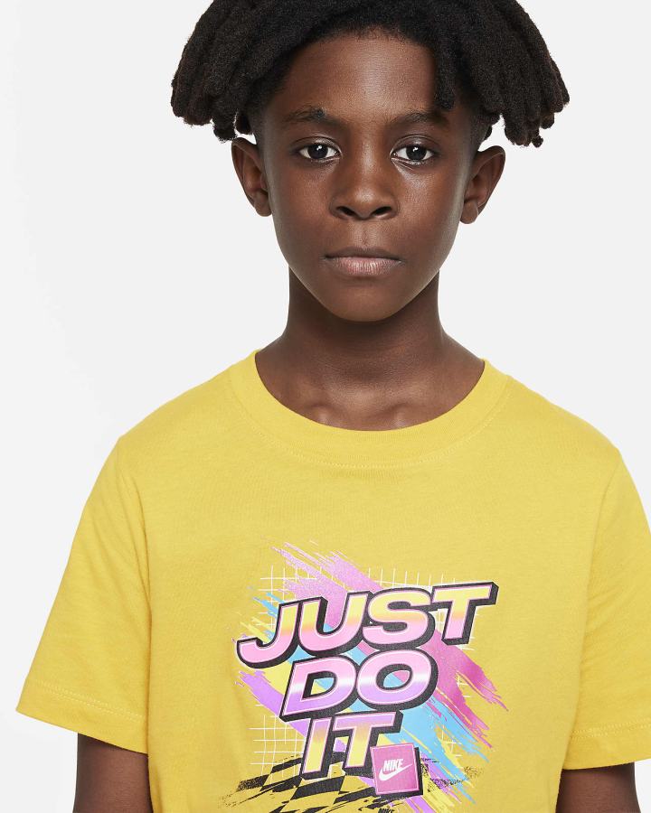 Camiseta Nike Sportswear Kids (Extended Size) Niño Amarillo | CTRIX-5648