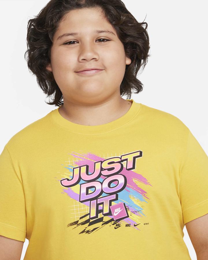 Camiseta Nike Sportswear Kids (Extended Size) Niño Amarillo | HPLAD-2490